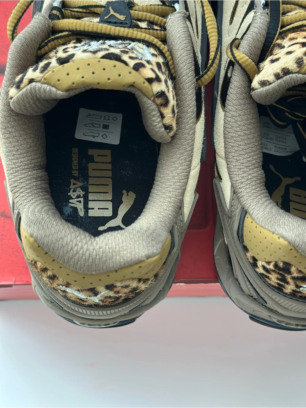 A$AP ROCKY x PUMA Inhale L Women’s 8.5 Sneakers In Toasted Almond/Black Leopard - Picture 3 of 9